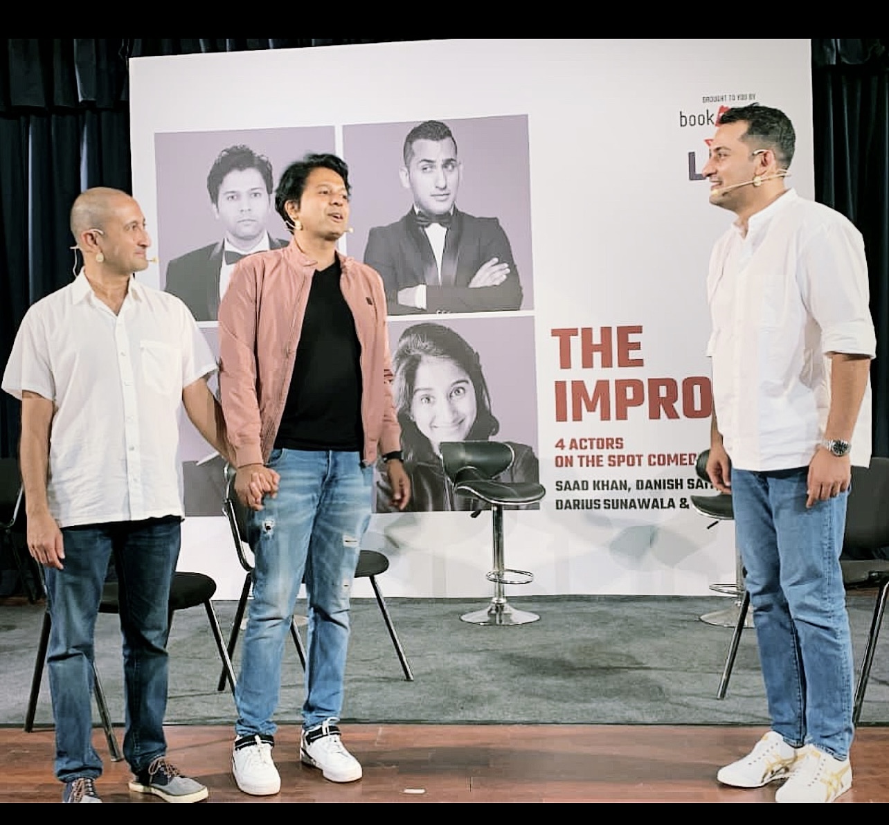 Three improvisers on stage